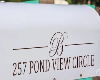 Mailbox Numbers + Address Decal, Custom Weatherproof Vinyl, Outdoor