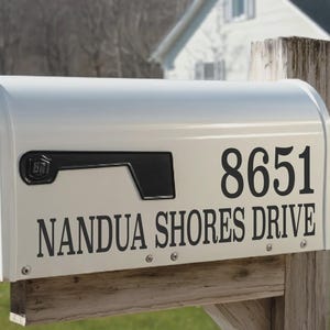 Modern Mailbox Address Decal, Custom Vinyl Street Name, Clean Curb Appeal