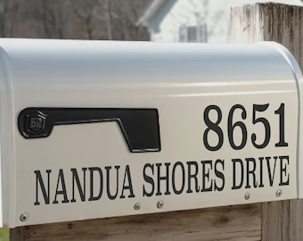 Modern Mailbox Address Decal, Custom Vinyl Street Name, Clean Curb Appeal