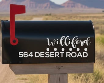Mailbox Address Decal – Vinyl Street Name & House Numbers for Mailboxes
