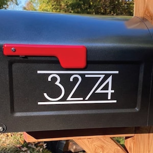 Modern House Numbers for Mailbox, Custom Vinyl Digits, One or Both Sides