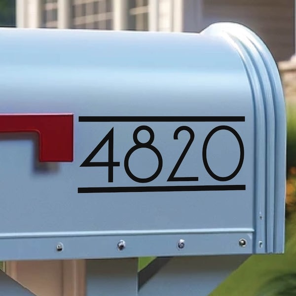Modern Mailbox Numbers Decal | Number Sticker For Mailbox | Custom Mailbox Numbers - Free Shipping