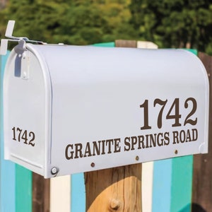 Personalized Mailbox Numbers - Custom Mailbox Address Sticker - 23 Color Options - Mailbox Decal