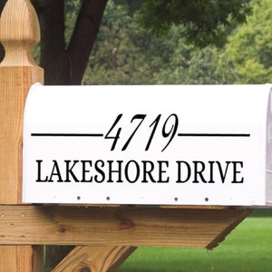 May include: White mailbox with black lettering. The address is 4719 Lakeshore Drive.