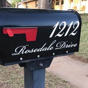 Mailbox Address & Number Decal – Two-Piece Vinyl Layout for Standard Mailboxes