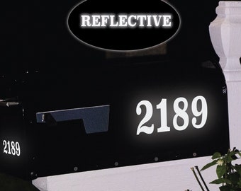 Reflective Mailbox Numbers Decal, Choose your font