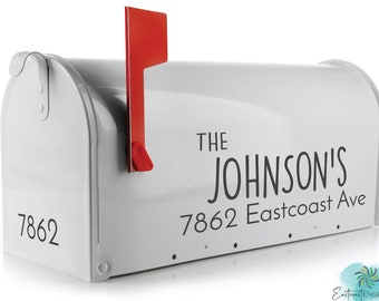 Custom Mailbox Decals - Personalized Lettering & Numbers in Durable Vinyl, 20+ Colors Available