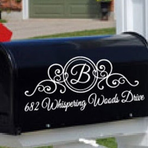 Personalized Mailbox Decal Monogram and Address Decal Etsy