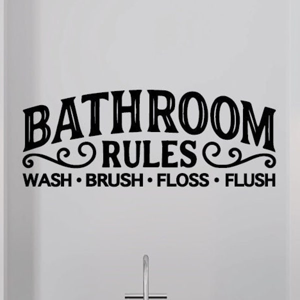 Bathroom Rules Wall Decal | Bathroom Rules Decorations | Bathroom Rules Decal | Bathroom Decal Art | Bathroom Art | Bathroom Decal Stickers