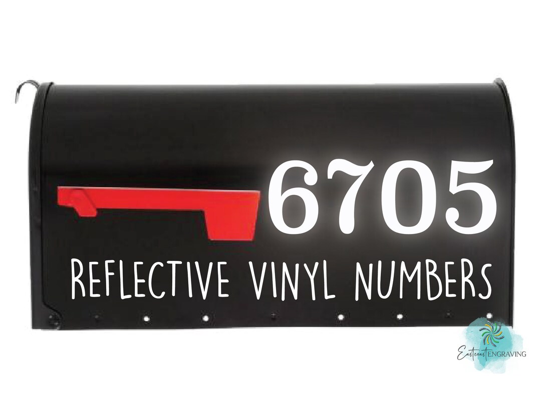 Reflective Mailbox Numbers Reflective Mailbox Decal Etsy