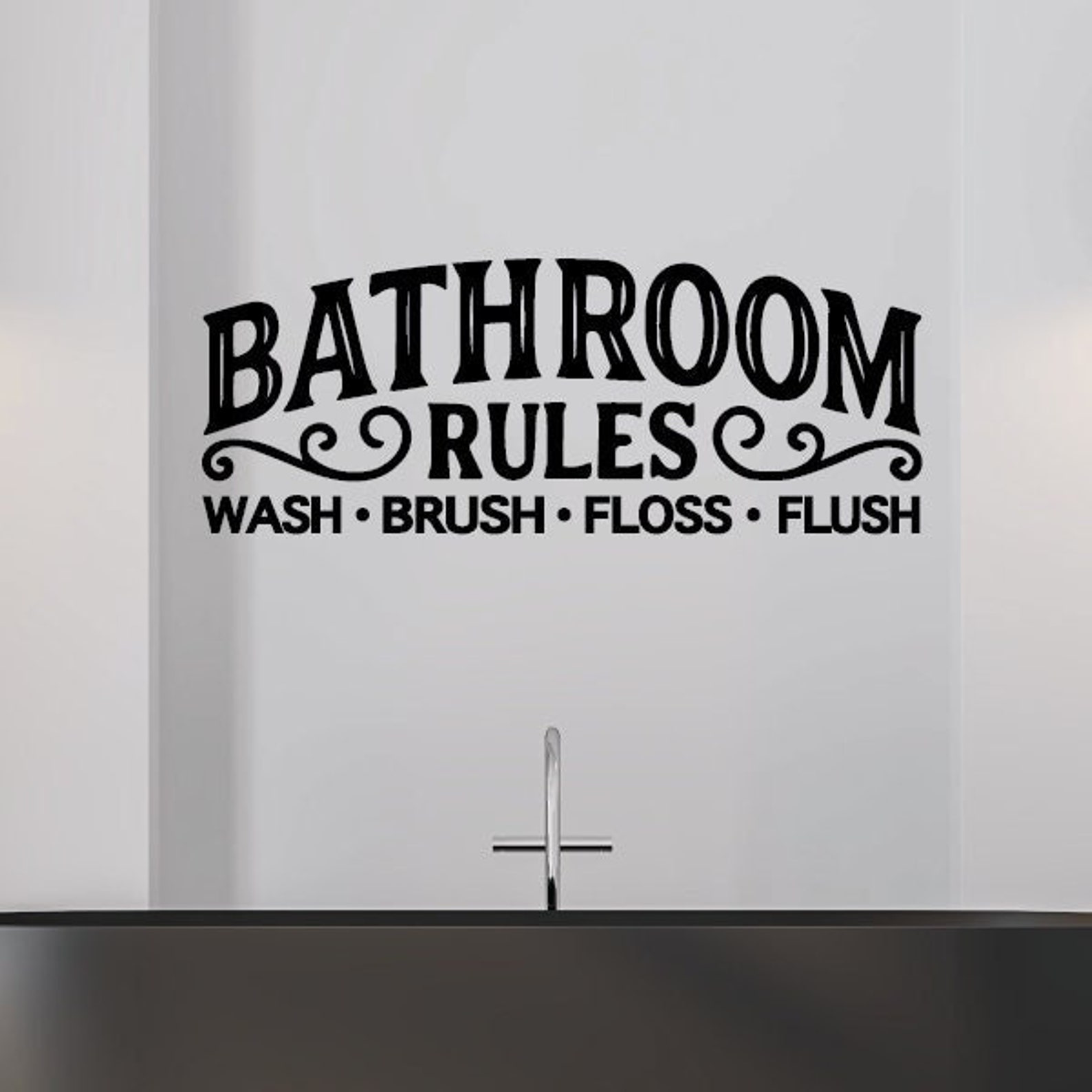 Bathroom Rules Wall Decal Bathroom Rules Decorations Etsy