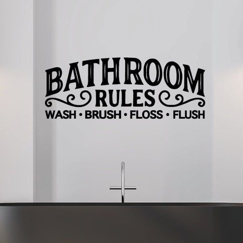 Bathroom Rules Wall Decal Bathroom Rules Decorations Etsy