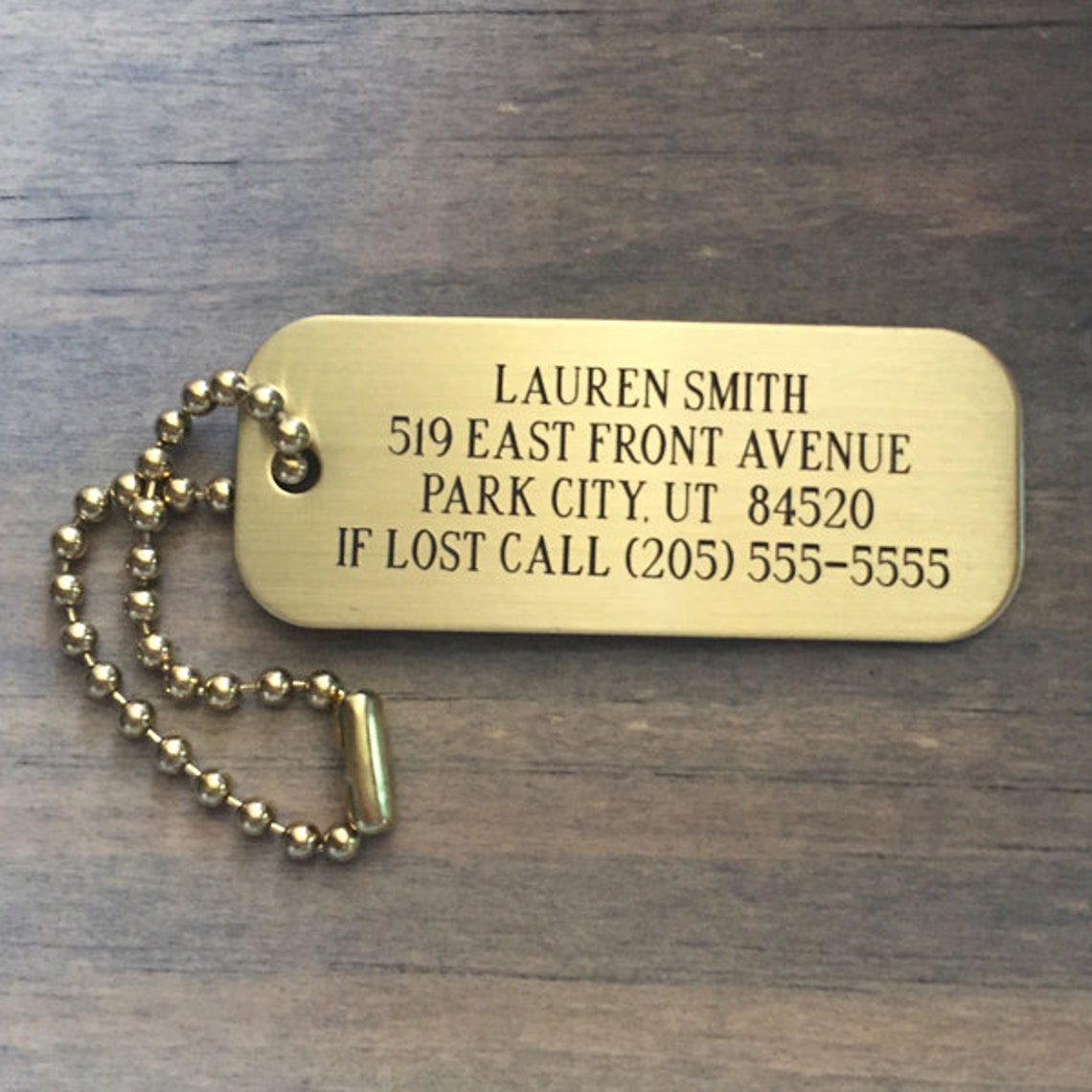 Brass Luggage Tag Personalized Luggage Tag ID Tags Etsy