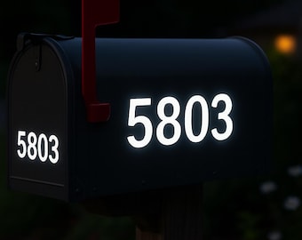 Reflective Mailbox Numbers Decal, Custom Vinyl House Numbers