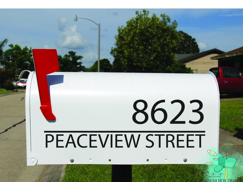 Nighttime visible mailbox decal in 5 color options