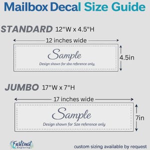 Mailbox Address Decal, Custom Vinyl Numbers & Street Name, Standard or Jumbo image 2