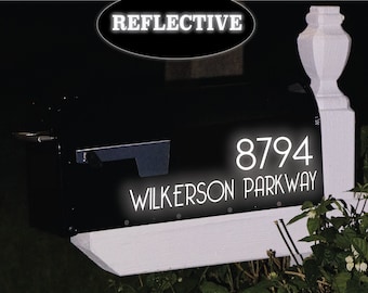 Custom Reflective Mailbox Decal - High Visibility House Numbers & Address Sticker