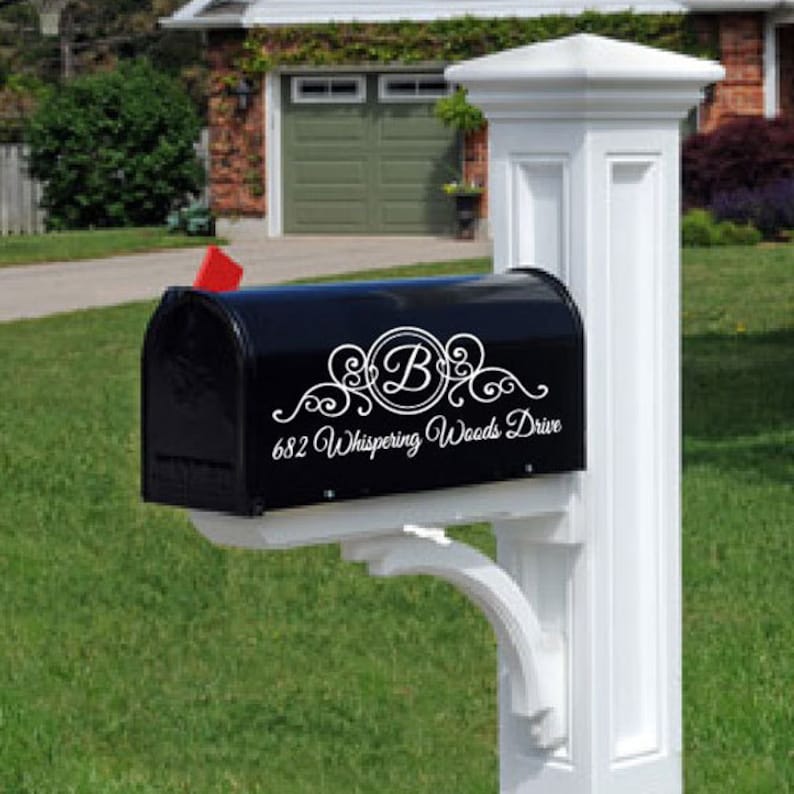 Monogram Mailbox Decal Personalized 23 Color Choices Etsy