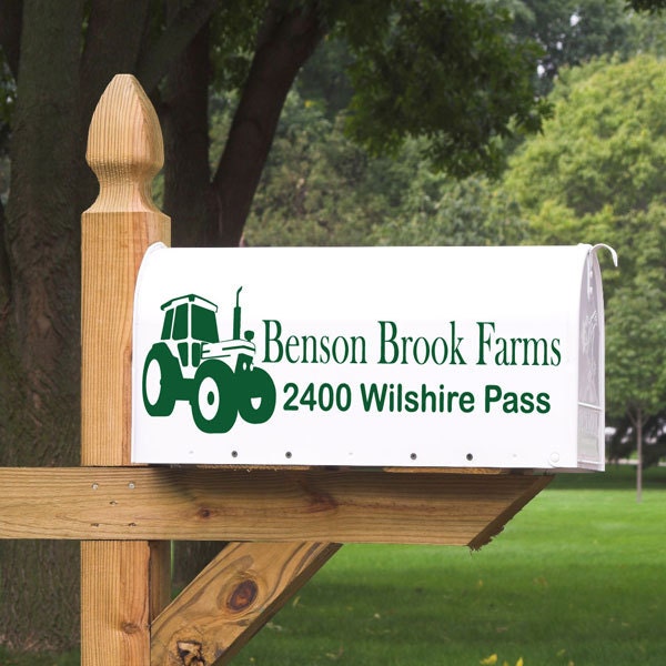Tractor Mailbox Decal Personalized 23 Color Choices Etsy