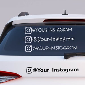 Instagram Decal, Instagram Sticker for business, for cars, laptops and more choose font and color