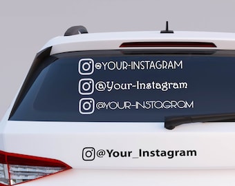 Instagram Decal, Instagram Sticker for business, for cars, laptops and more choose font and color