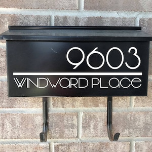 Personalized Mailbox Decal "Simple Modern"  23 colors, Wall Mount mailbox, mailbox lettering, address numbers, mailbox sticker