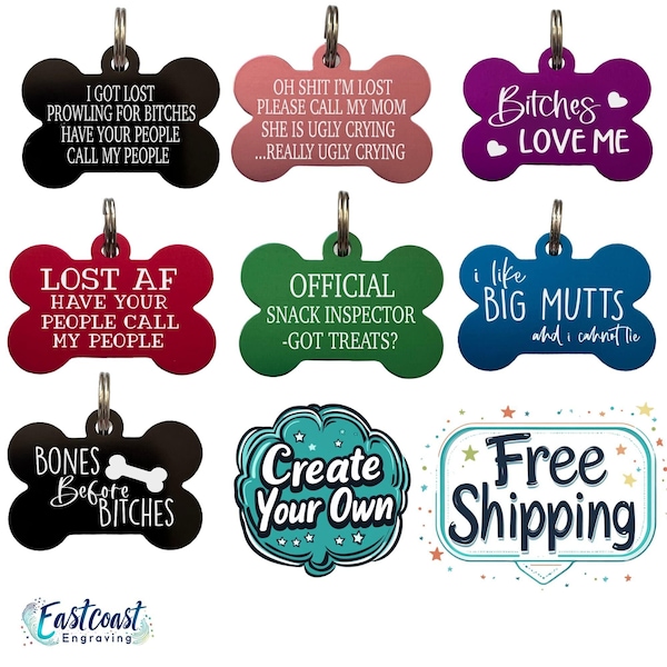 Funny Engraved Dog ID Tag – Custom Personalized Pet Tag