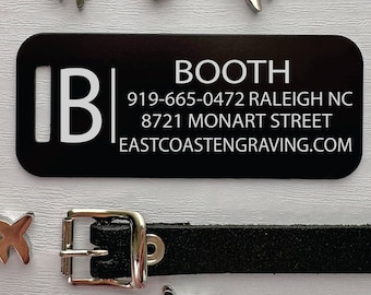Custom Personalized Luggage Tags - Travel Tags with Initial, 4-Line Custom Print, Leather Strap, Available in 7 Colors