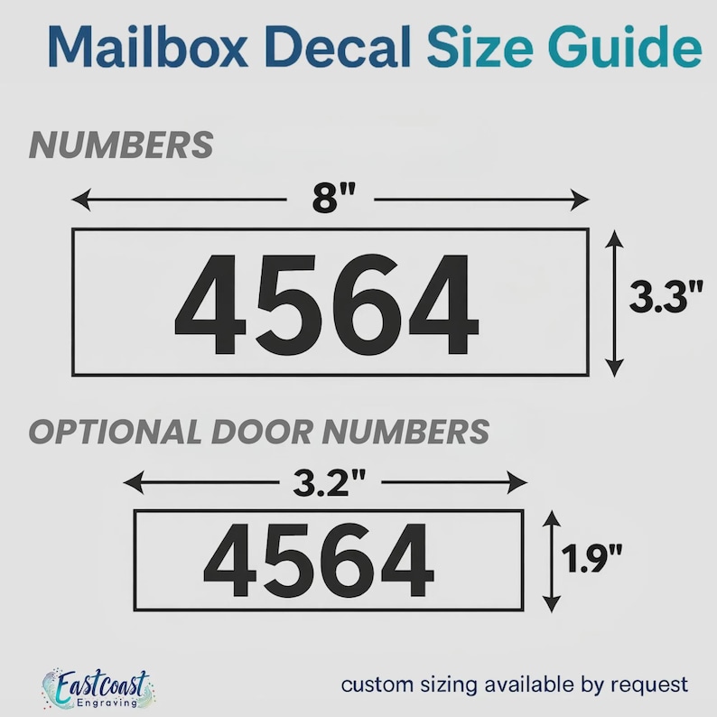 Custom Mailbox Numbers, Choose Your Font, Outdoor Vinyl, One or Both Sides image 2