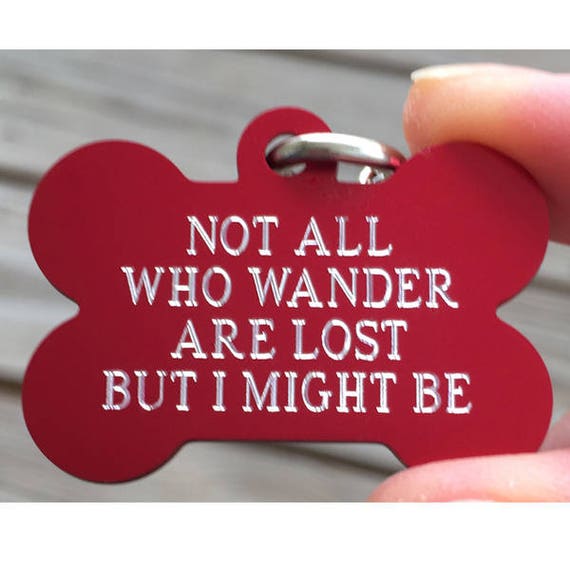 Personalized Dog Tags for Dogs Funny Pet Tags All Who Wander - Etsy