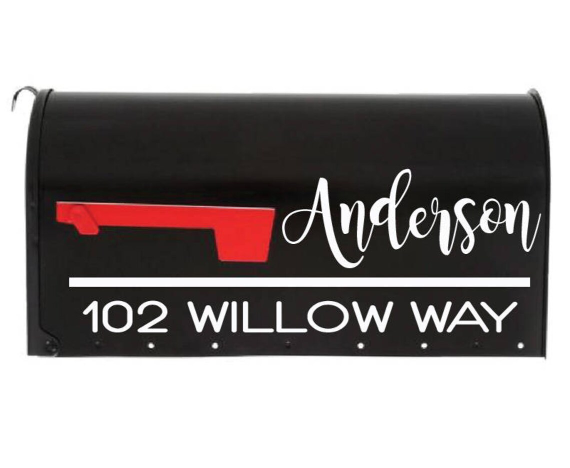 Personalized Mailbox Decal Mailbox Lettering Mailbox Etsy
