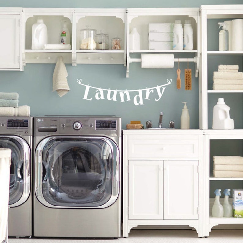 Laundry Clothesline Decal Laundry Room Decor Laundry Room - Etsy