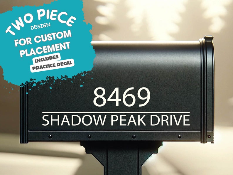 Custom address sticker for mailbox with reflective vinyl