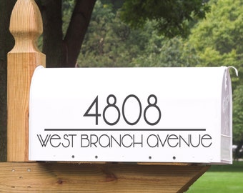 Personalized Mailbox Decal - Weatherproof Custom Address Sign & Number Sticker