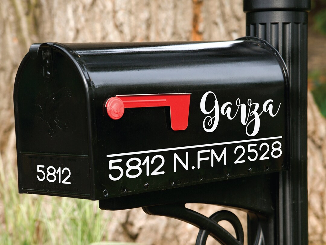 Box Sticker Address Classic Mailbox Address Sticker - Customized Vinyl Label, Weatherproof ...