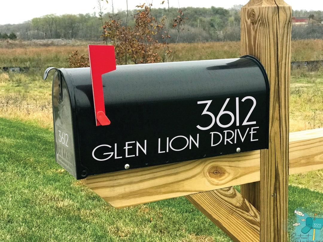 Custom Mailbox Numbers Decal Personalized Vinyl Address Label Outdoor ...