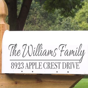 Personalized Mailbox Decal, Custom House Numbers & Name
