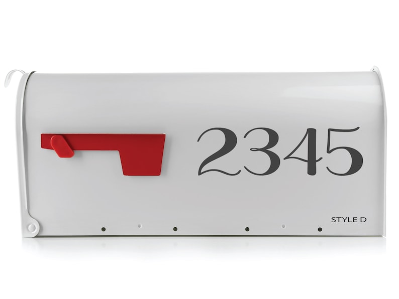 Elegant Personalized Mailbox Number Decals in Bold Typography