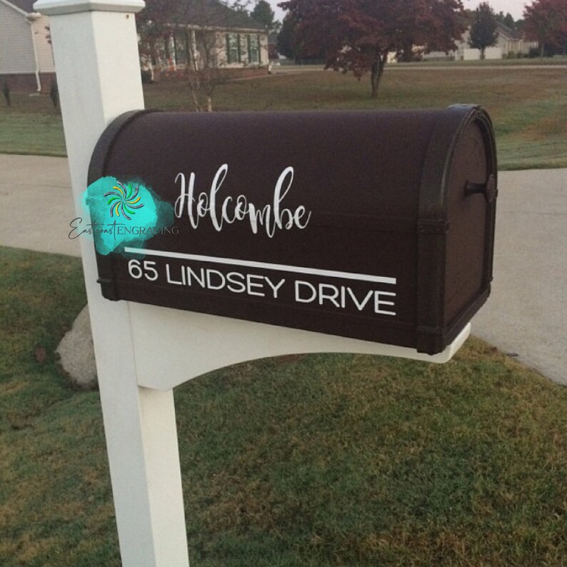 Personalized Mailbox Decal Mailbox Lettering Mailbox Etsy