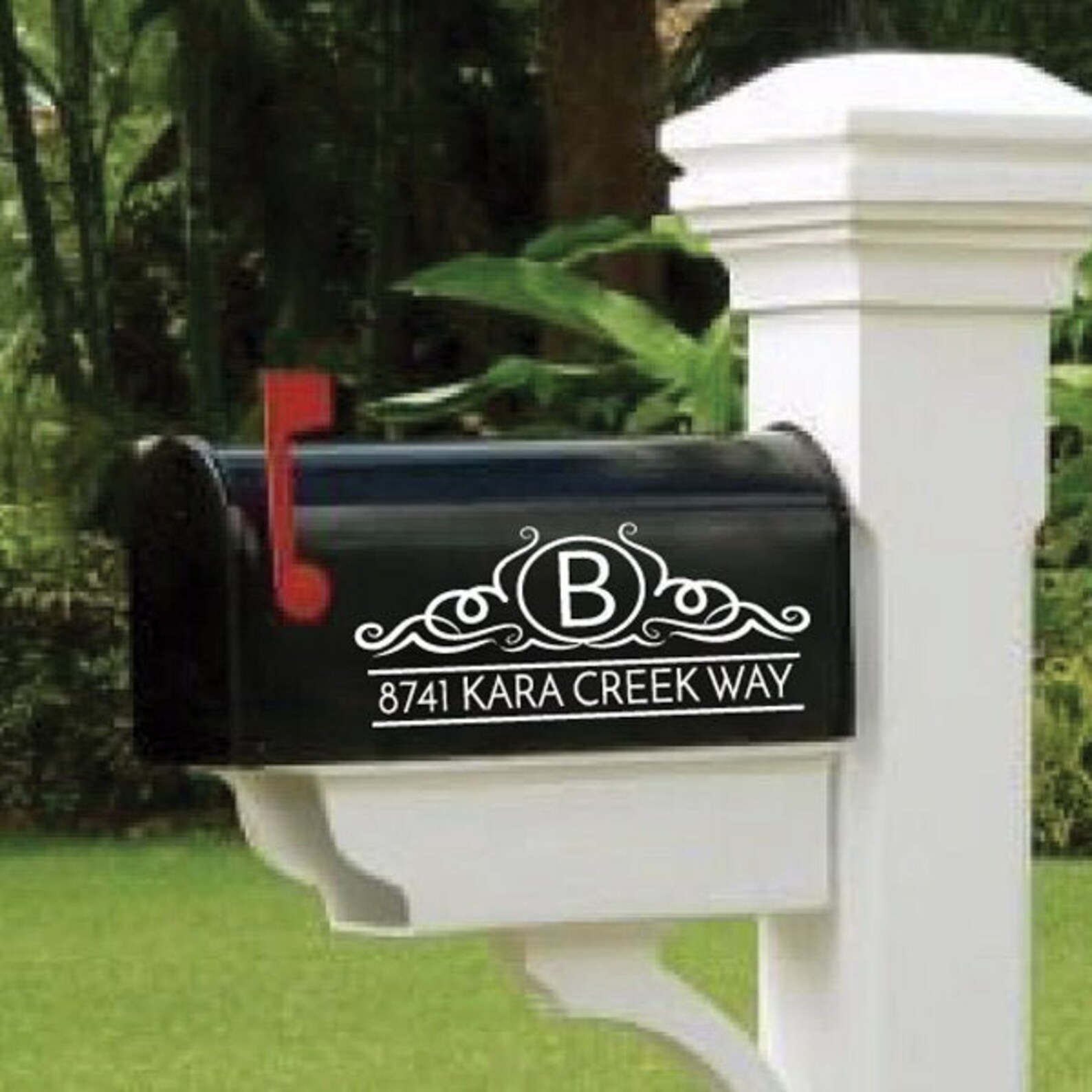 Monogram Mailbox Decal Personalized Standard Font Mailbox Etsy