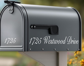 Modern Script Mailbox Decal – Personalized Vinyl Address Numbers & Lettering