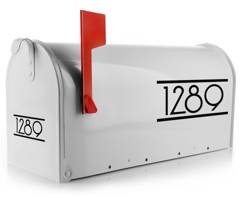 The 'Modern Numbers' Mailbox Number Decal 