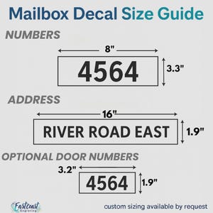Reflective Mailbox Address & Numbers Decal, High Visibility Vinyl immagine 3