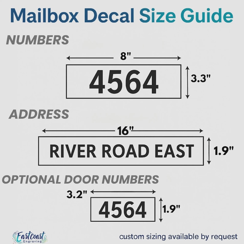 Reflective Mailbox Address & Numbers Decal, High Visibility Vinyl immagine 3