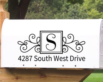 Personalized Monogram Mailbox Decal – Custom Vinyl Lettering for Elegant Curb Appeal