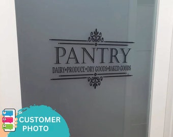 Pantry Wall Decal – Elegant Pantry Decal for Glass Door & Walls, Custom Sizes 15+ Colors