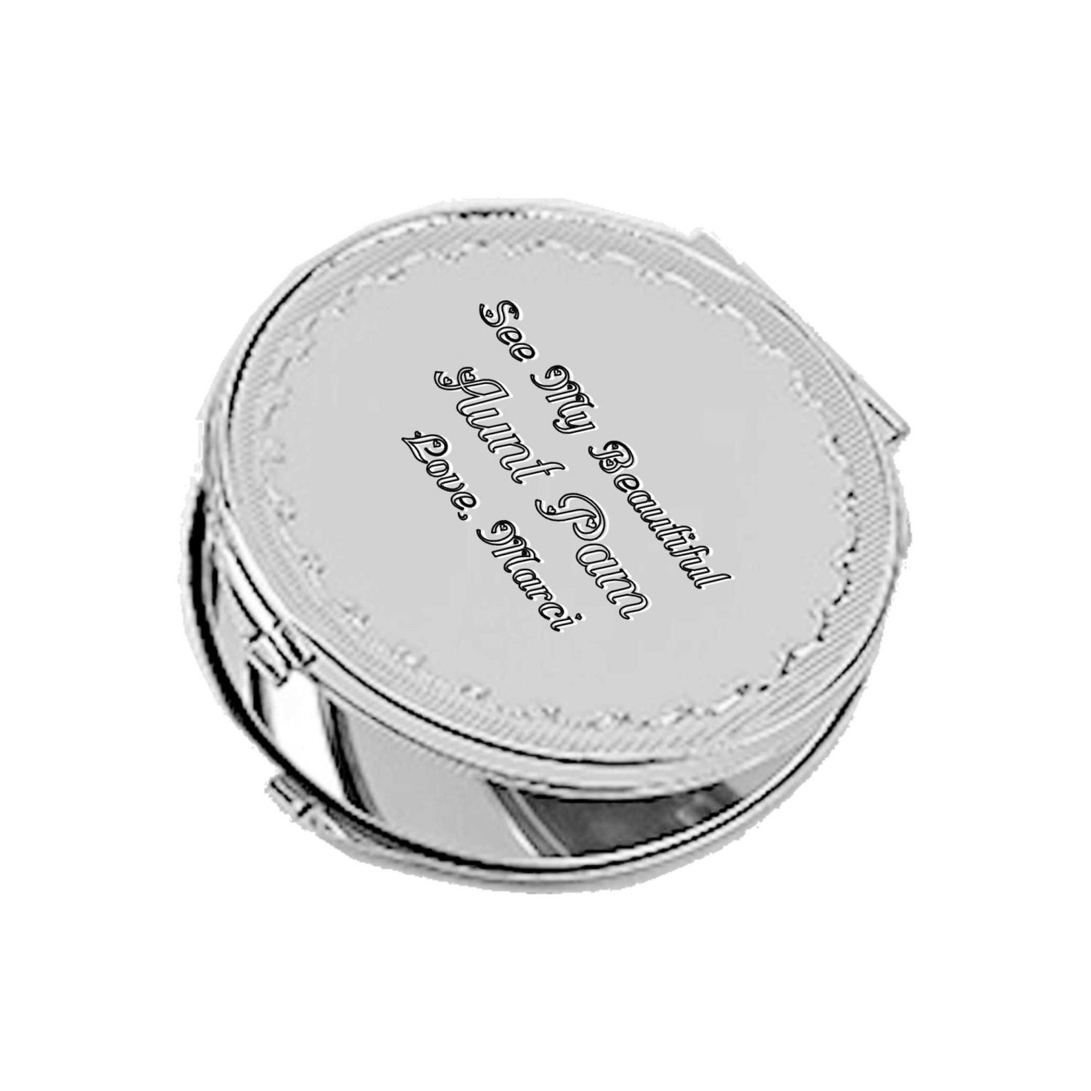 Personalized Compact Mirror D2MJ Nontarnish Silver Tone for Etsy