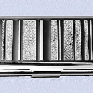 Personalized Business Card Holder (Case) CardGWA, custom engraved, thick nickel plated ribbed cover