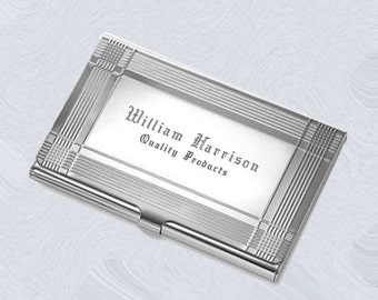 Personalized Business Card Holder (Case) custom engraved CardWD, thick nickel plated