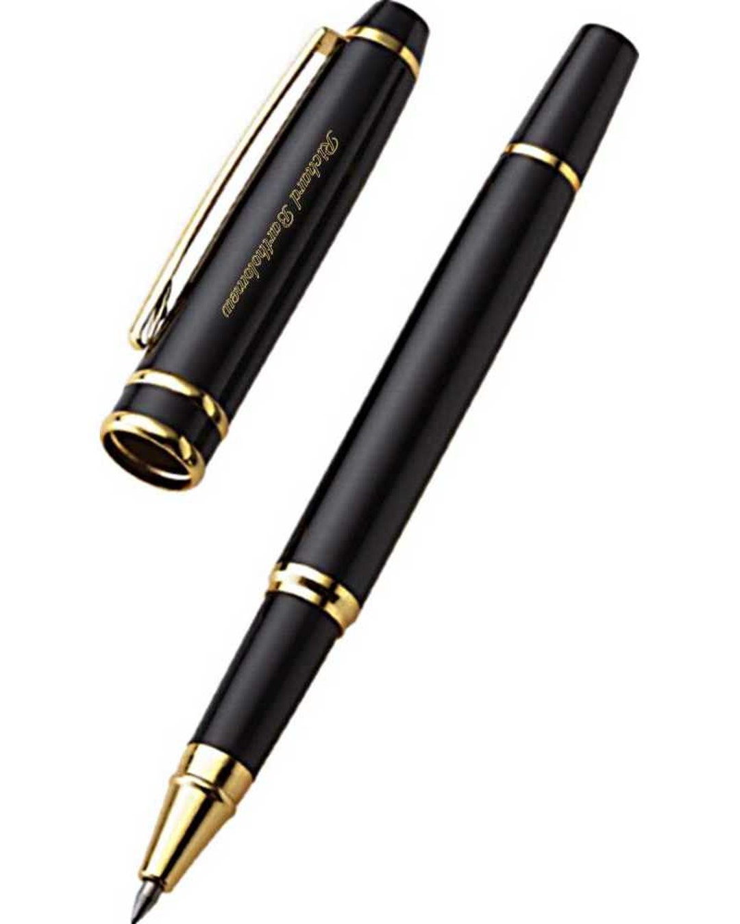 Personalized Engraved Rollerball Pen Custom Engraved High Gloss Black ...